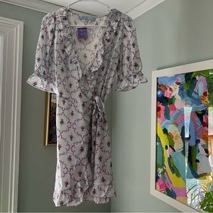 Hill House White and Red Floral Mini Dress